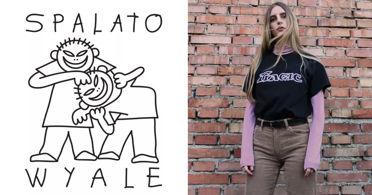 spalato wyale logo and girl wearing Tragic t-shirt
