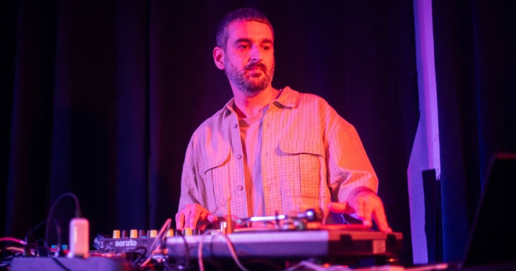 Luzee on the wheels of steel playing records in Bologna, Italy, 2025.
